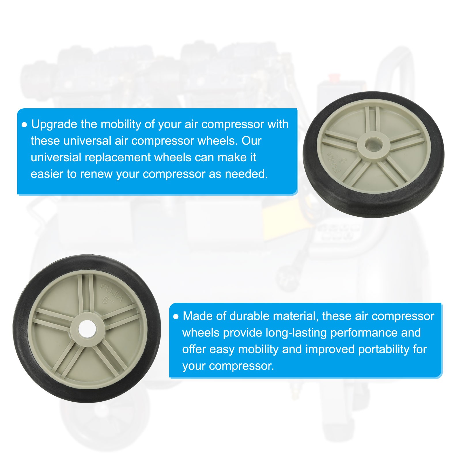 5.6" Universal Air Compressor Wheel with 0.6" Hole, Beige gallery