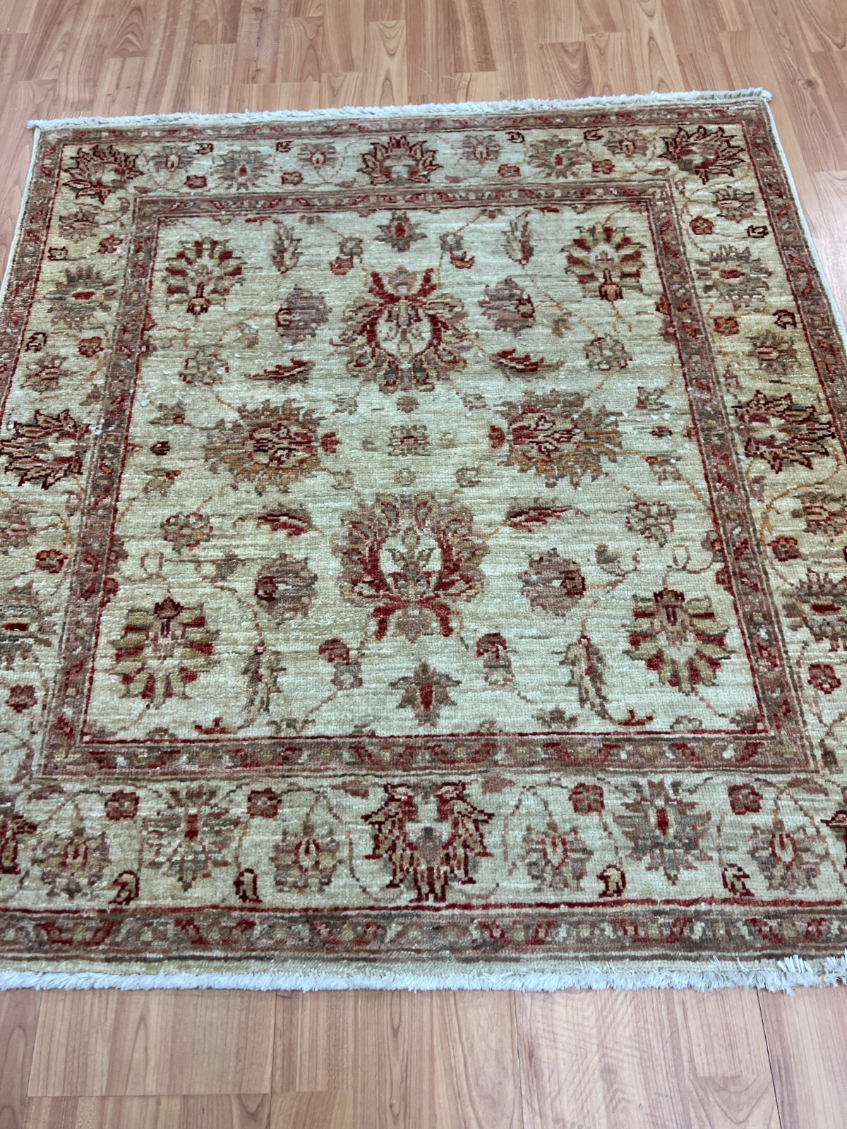 3’2" x 3’5" New Pakistani Peshawar Oriental Rug - Hand Made - 100% Wool Veg Dye gallery