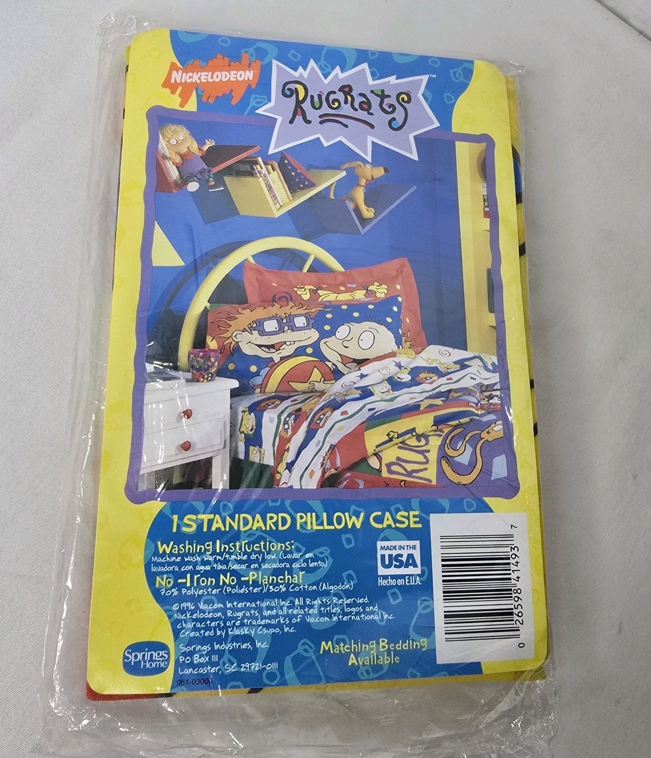 Vintage 90s Rugrats Nickelodeon Pillowcase Tommy Chuckie Standard New gallery