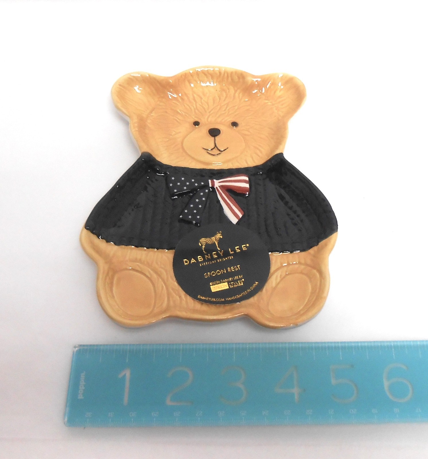 Dabney Lee Ceramic Spoon Rest American Patriotic Teddy Bear gallery