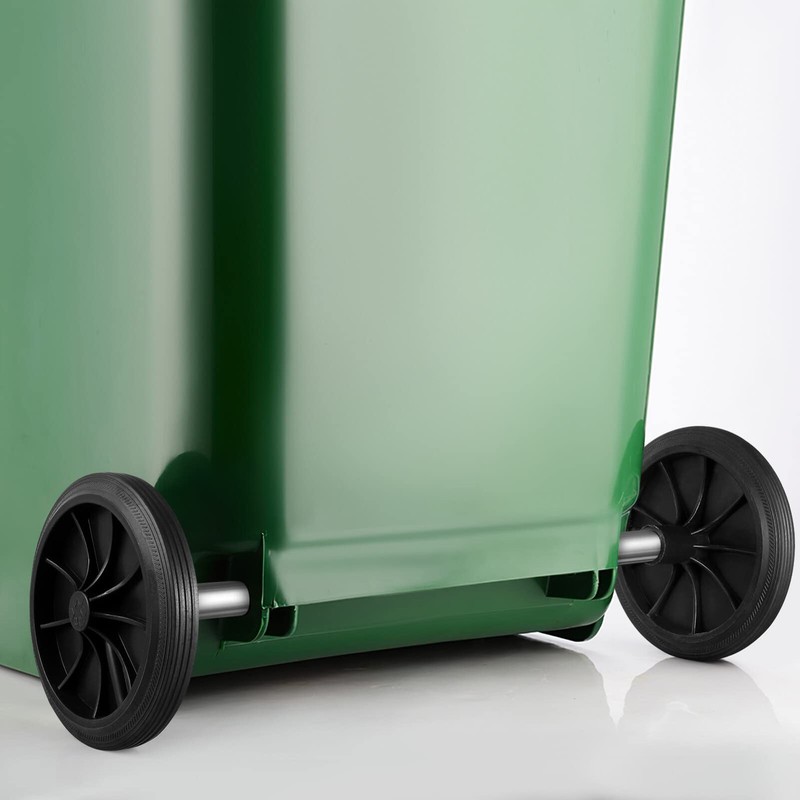 Garbage can Wheels Replacement Set with Hollow Shaft Plastic Trash can Pulley... gallery