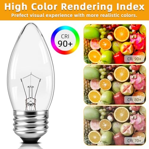 60 Watt Incandescent Light Bulbs C35, E26 Medium Base Chandelier 60.0 Watts gallery