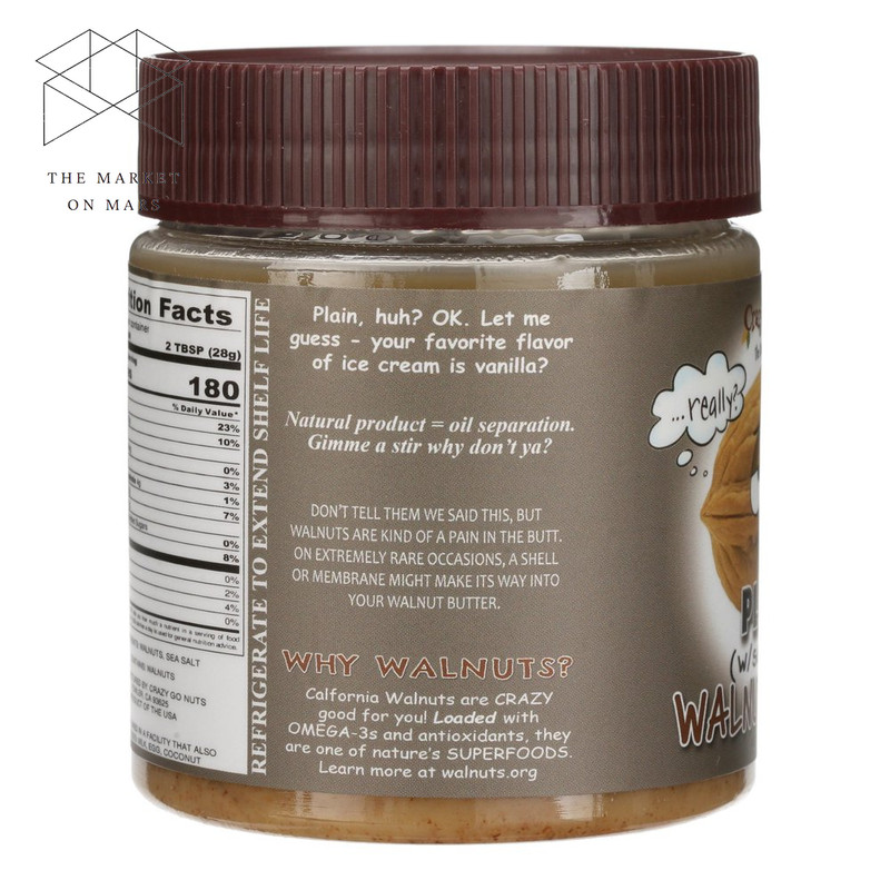 Crazy Go Nuts Plain Walnut Butter, 9 oz each, Creamy & Vegan 2 Pack gallery