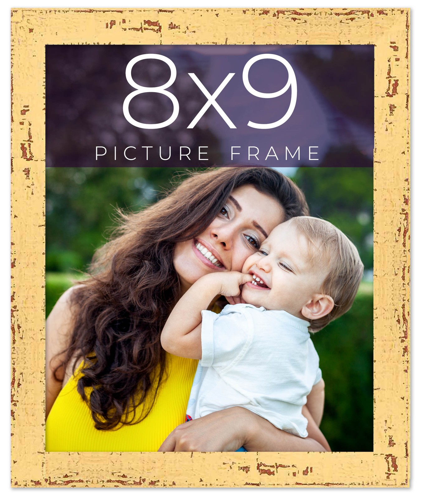 8x9 Frame Yellow Real Wood Picture Frame Width 1.25 inches | Interior Frame Dept gallery