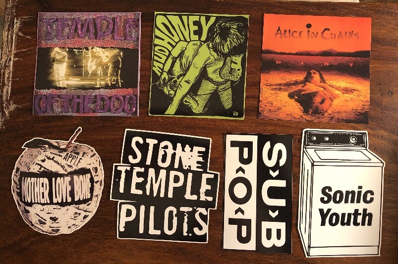Grunge Rock Sticker Lot - Kurt Cobain Sub Pop Records Stone Temple Pilots gallery