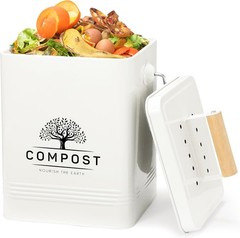 PERFNIQUE Kitchen Compost Bin, 1.7 Gallon Countertop Compost Bin with Lid