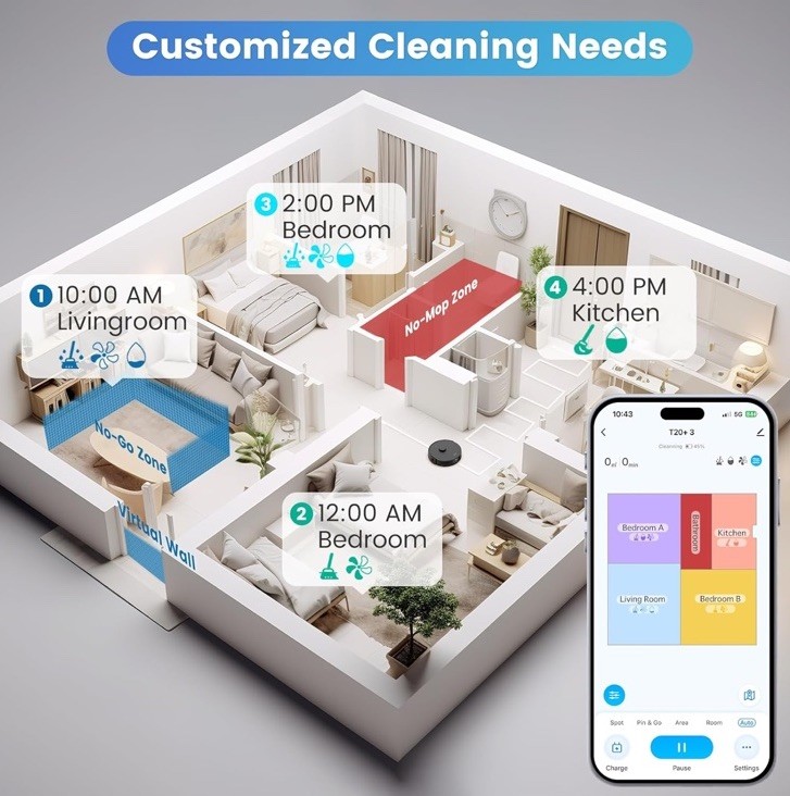 AIRROBO Robot Vacuum and Mop Combo, Self-Emptying, 60-Day home mopping Wifi/app gallery