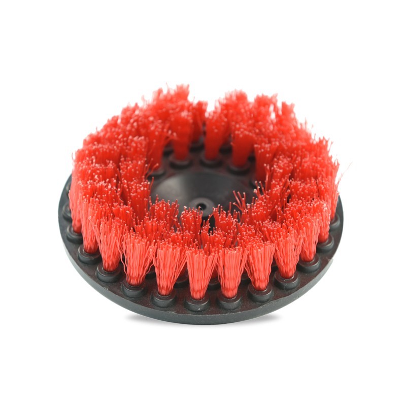 CarCarez Drill Brush stiff Bristle Use w/Power Drill Upholstery Cleaning Red gallery