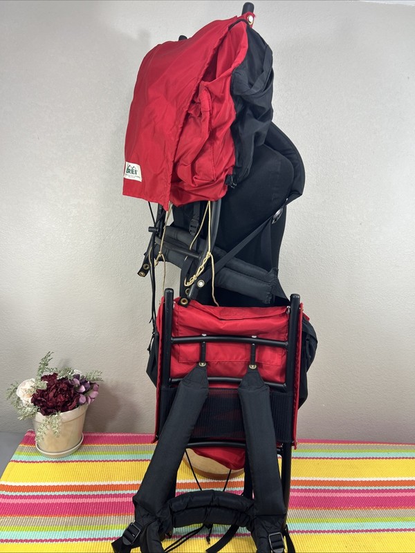 2 REI External Frame 25” Backpack Hike Camping Outdoor Red Trekker Bundle SMALL 4