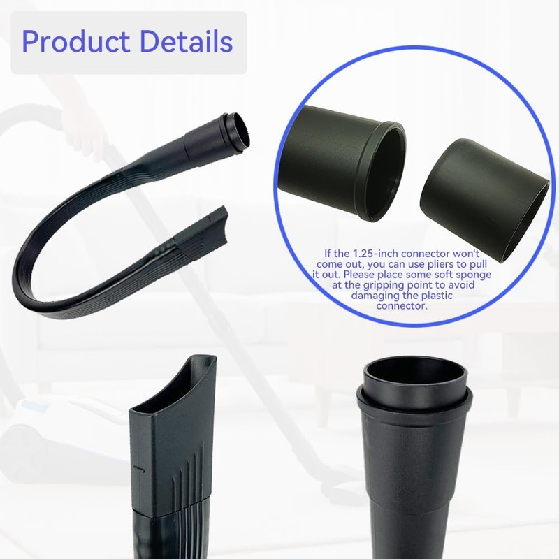 25" Flexible Vacuum Crevice Tool Attachment for 1-1/4" (32mm) & 1-3/8" (35mm)... gallery