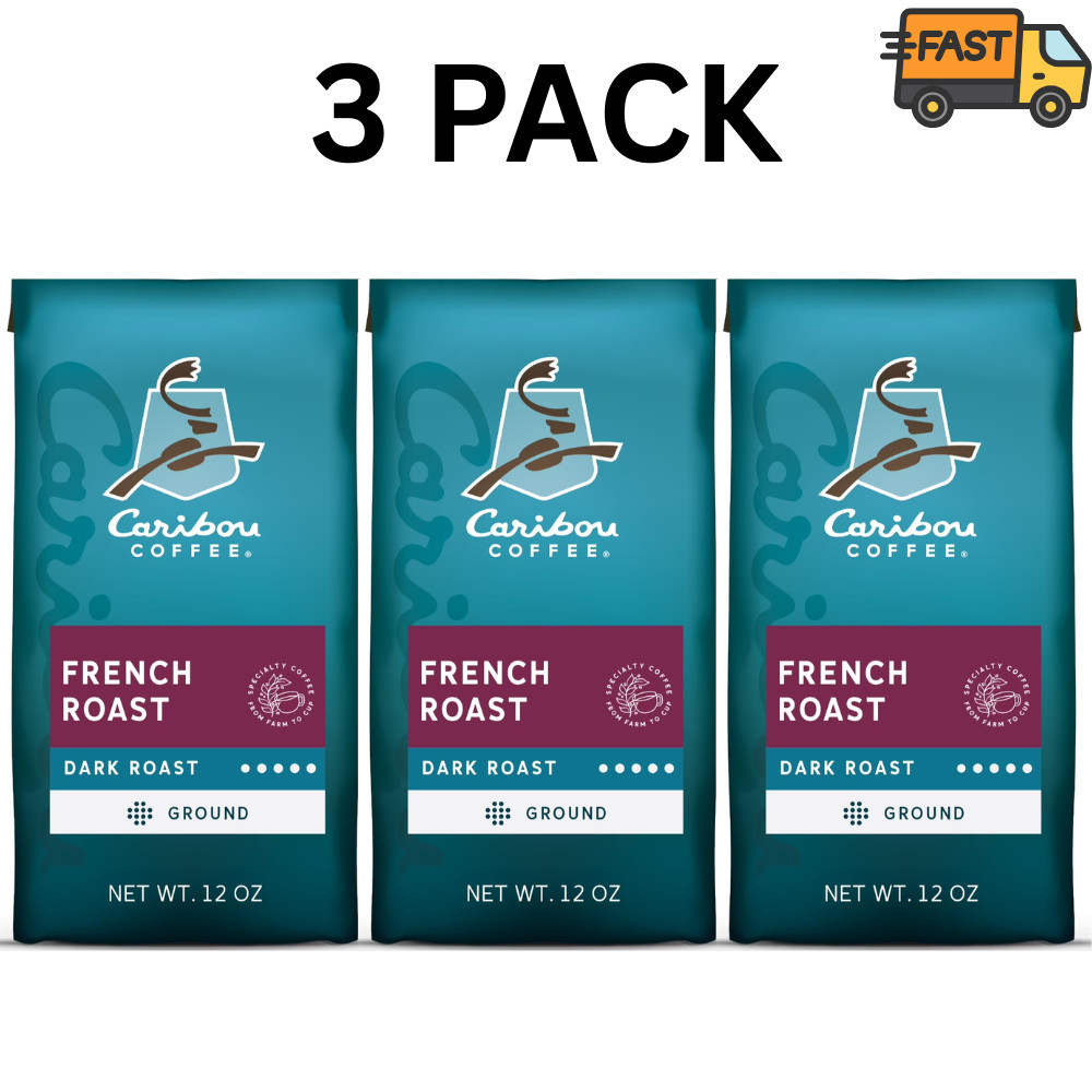 3 Pack Caribou Coffee French Roast Dark Ground Coffee 12 oz Bags gallery