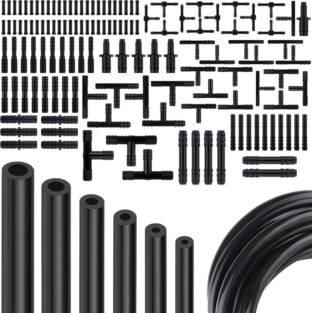 Multipurpose Vacuum Line Kit, 5Ft 6PCS 5 feet x 1/8 inch to 3/8 inch, 119PCS