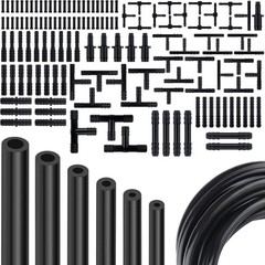 Multipurpose Vacuum Line Kit, 5Ft 6PCS 5 feet x 1/8 inch to 3/8 inch, 119PCS