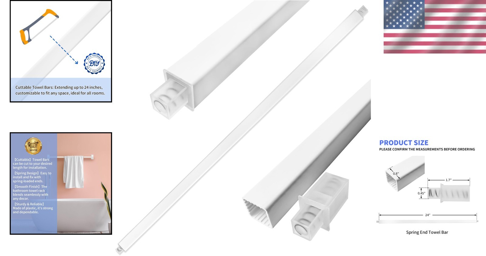 Towel Bar Replacement Rod Wall Mount Towel Storage for Bathroom Kitchen gallery