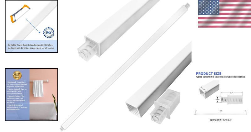 Towel Bar Replacement Rod Wall Mount Towel Storage for Bathroom Kitchen gallery