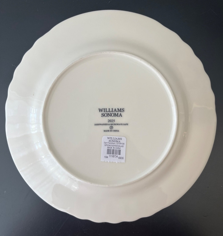 Williams-Sonoma SPOOKY SOIREE 8.75" Salad Plate WITCH Scalloped Edge (Have 16) gallery