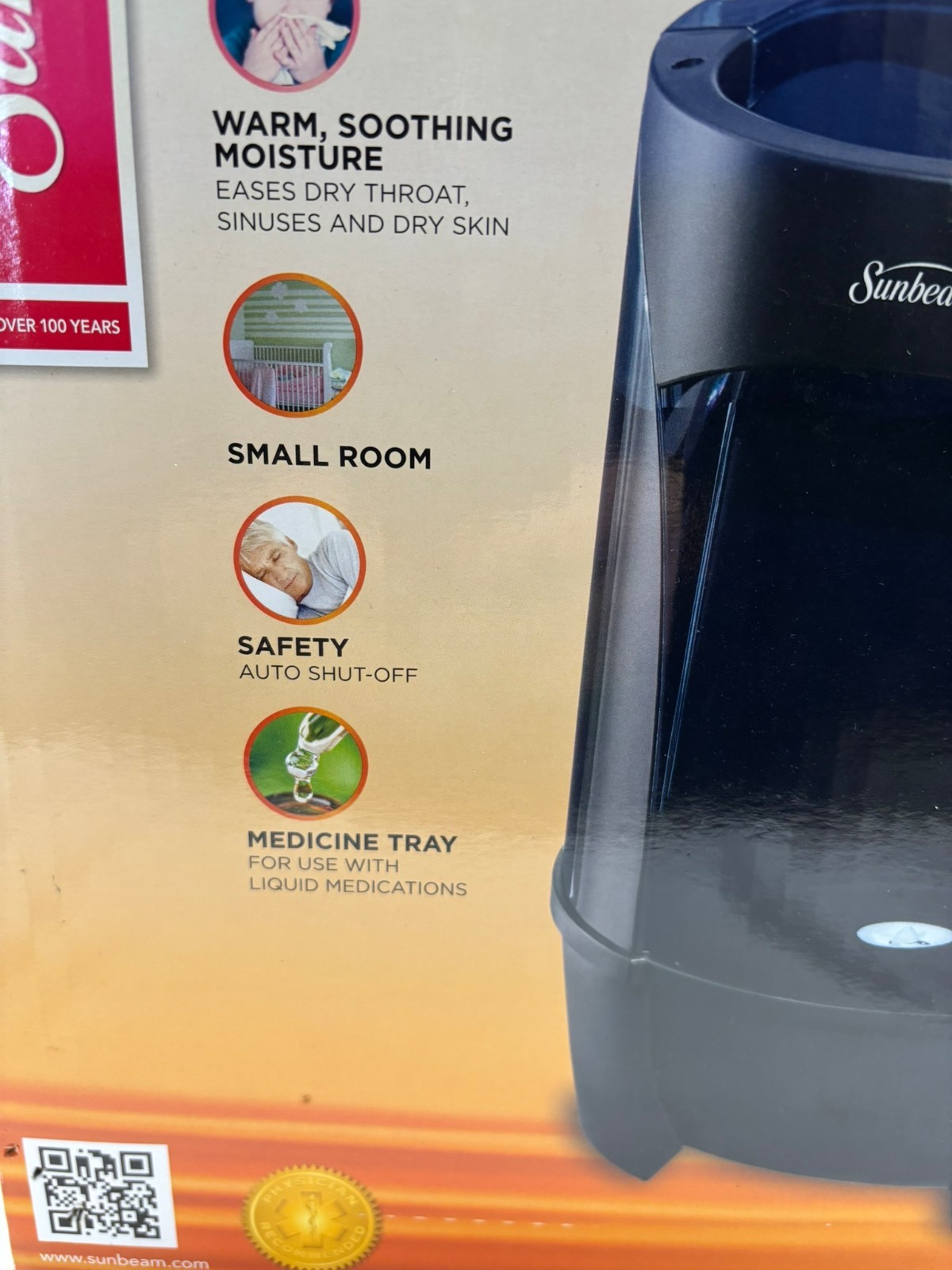 Sunbeam Warm Mist SWM6000 Tabletop Humidifier, Filter-Free, Auto Shut-Off gallery