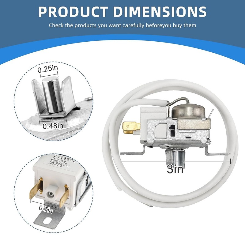 2198202 Refrigerator Cold Control Thermostat Replacement for Whirlpool & Kenmore gallery