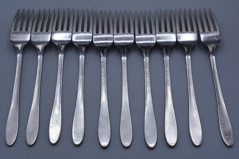 10-Pc Set Oneida GLEN COVE Dinner Fork 7-1/4" All American Stainless Flatware gallery