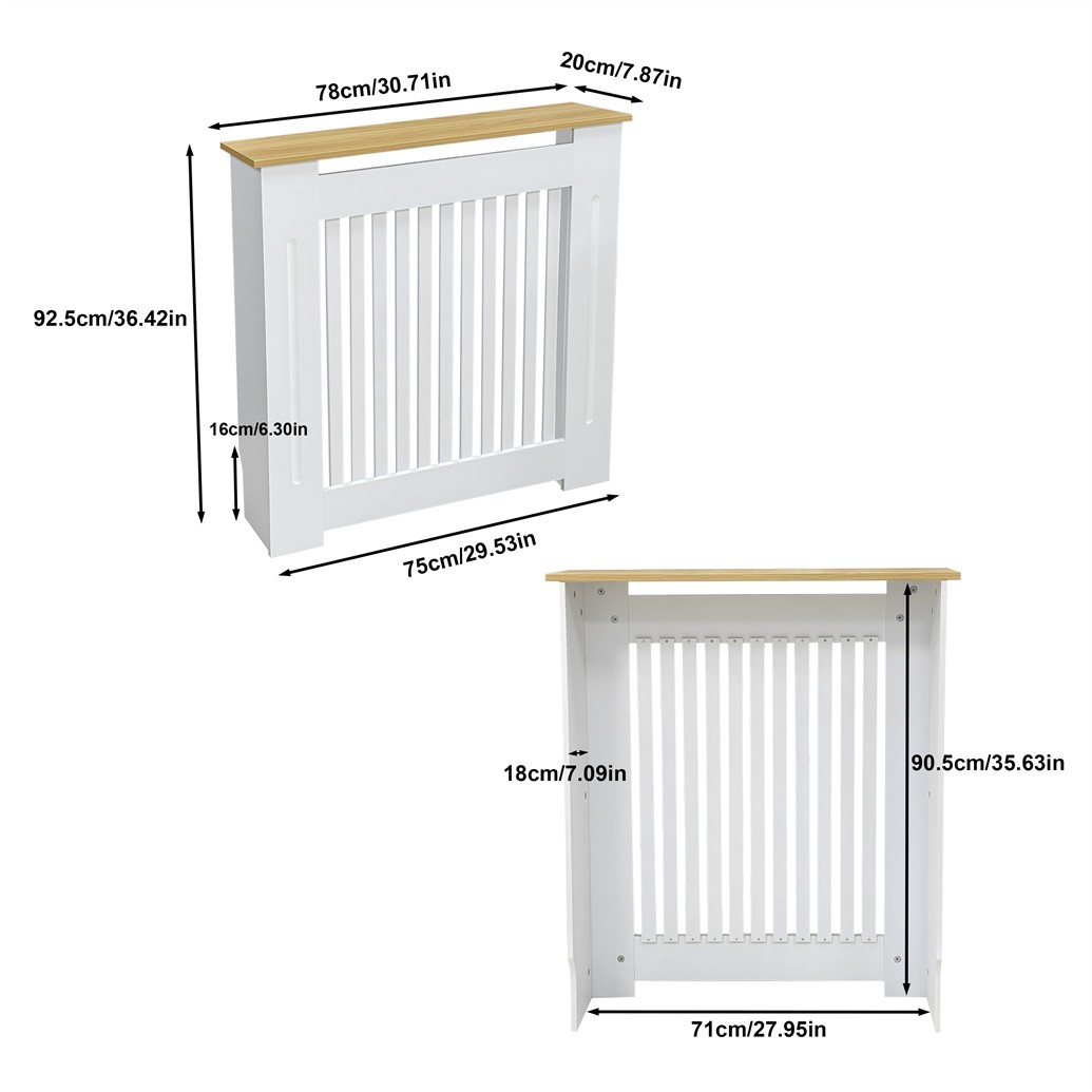 Modern White Radiator Cover MDF Heater Cabinet with Shelf Home Furniture S/M/L gallery