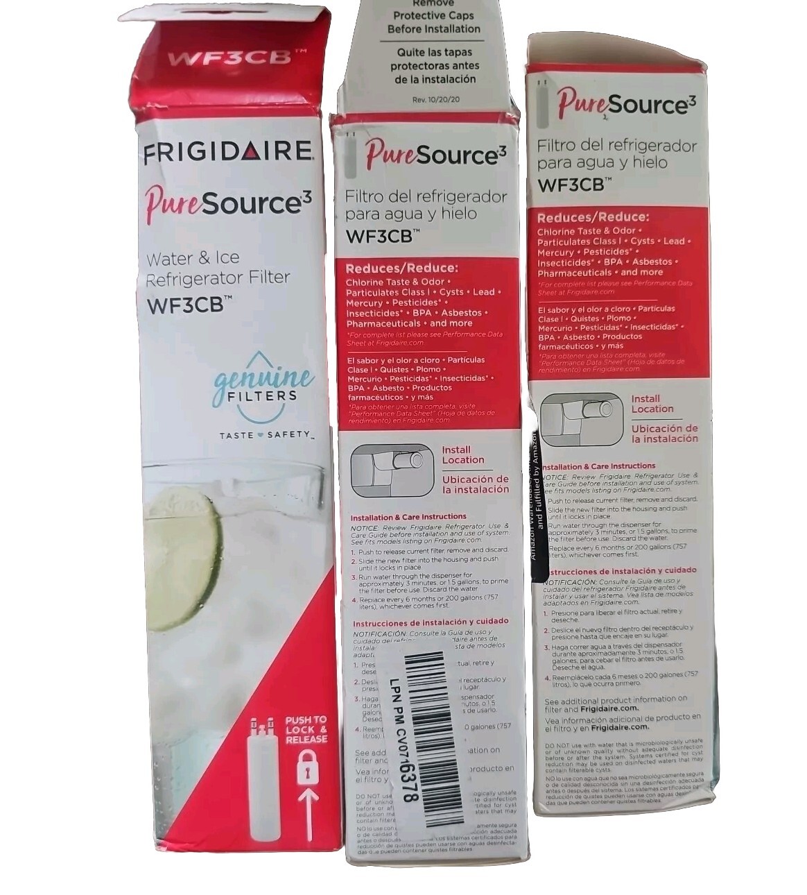 3 PACK Frigdaire WF3CB PureSource 3 Refrigerator Water Filter New Not Issued gallery