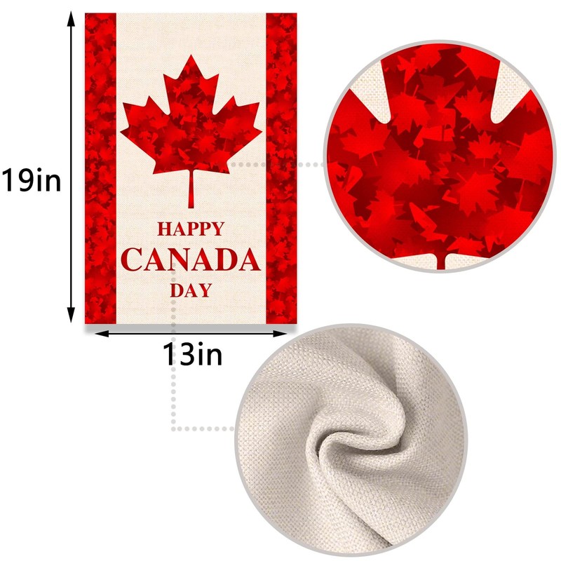 Happy Canada Day Garden Flag Maple Leaf Canadian National Day Holiday Vertica... gallery