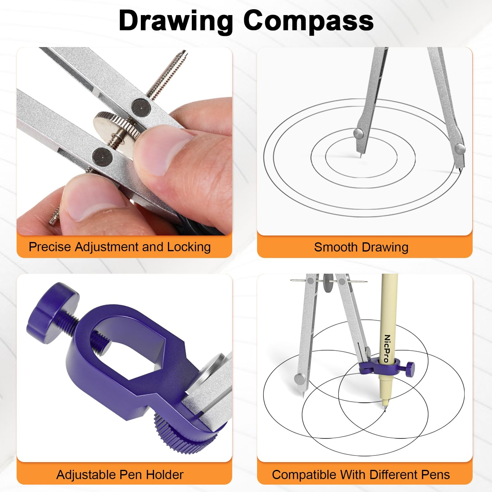 20PCS Professional Geometry Set with Case, Drafting Tools with Protractor and... gallery