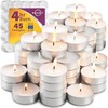 MontoPack Unscented Tea Light Candles 45 Pack | 4 Hours gallery