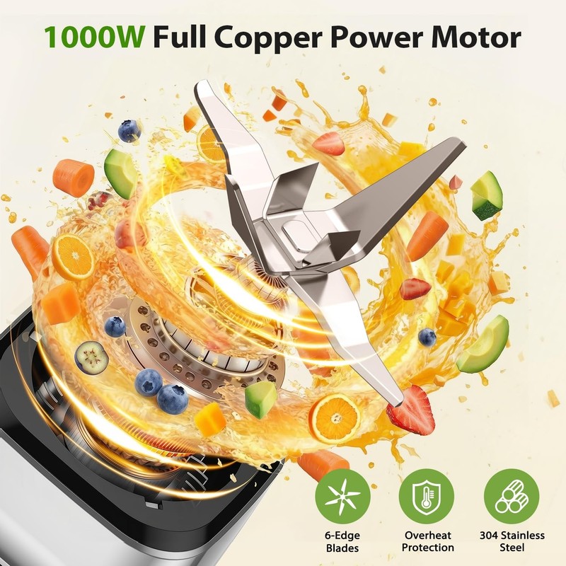 KOIOS Blender/Food Processor Combo Max 1000W, 4 in 1 34oz Pitcher, 22oz Trave... gallery