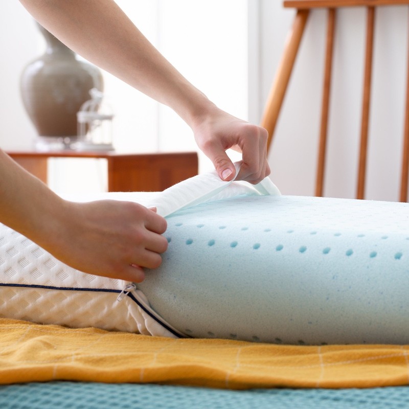 Gel-memory foam bed pillow, cool and comfortable pillow, removable gallery