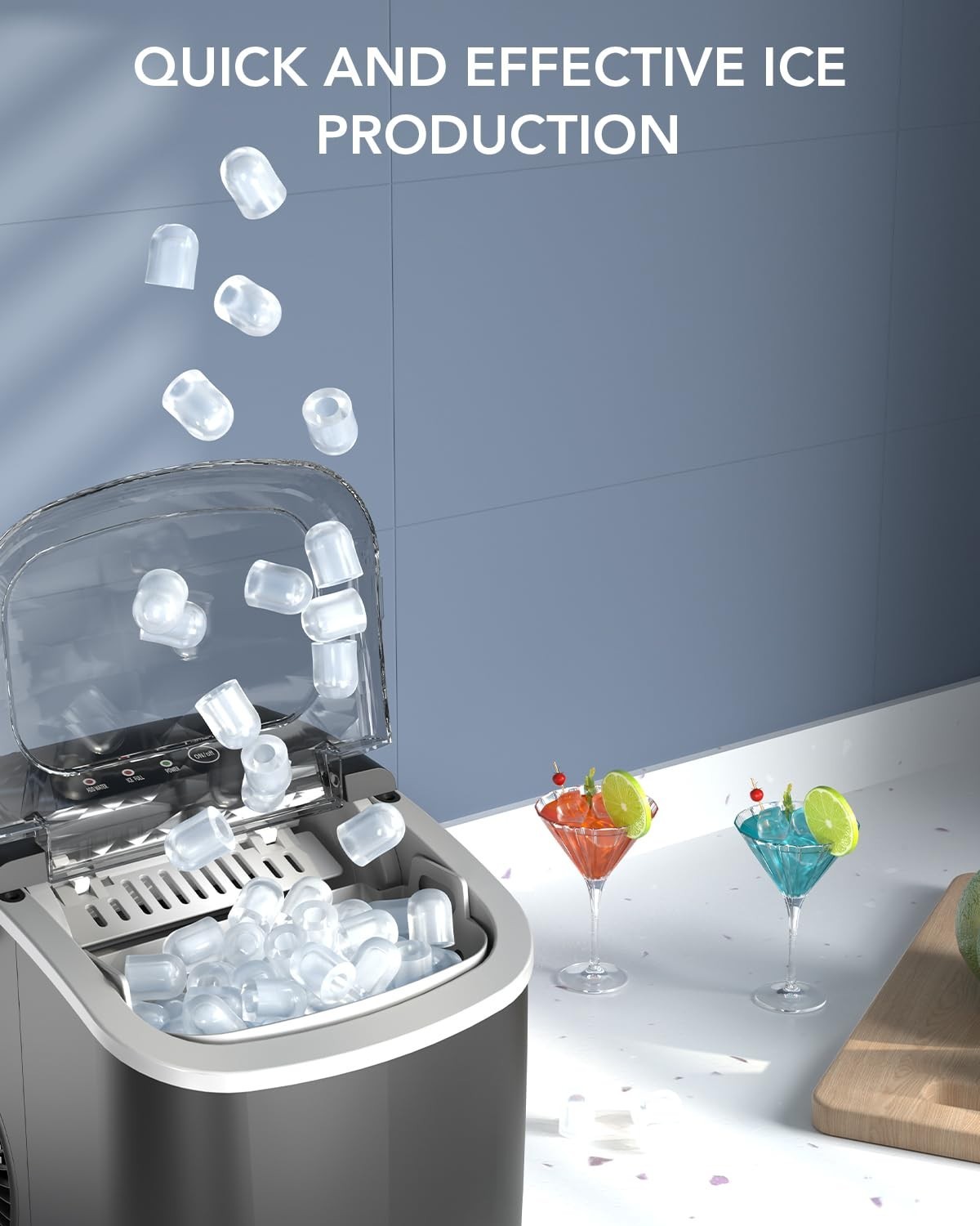 Countertop Ice Maker With Handle | Produces 26 Pounds Of Ice Within 24 Hours gallery