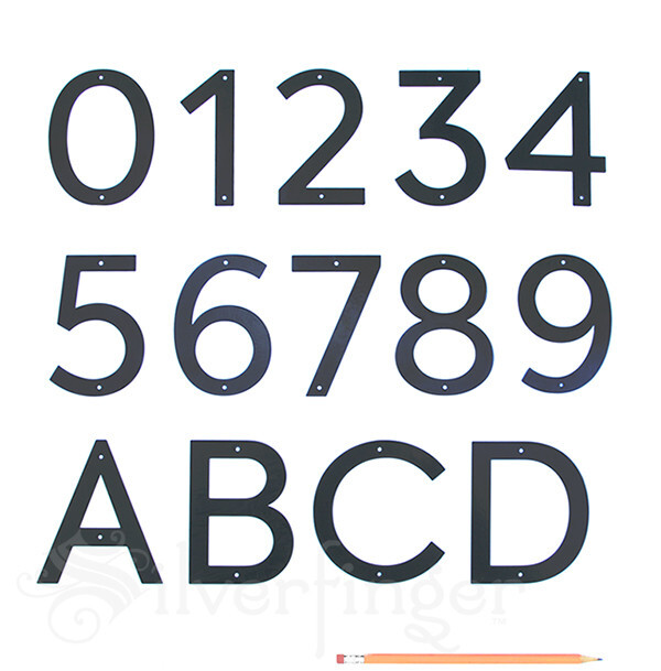 ADDRESS NUMBERS Black Metal Flush Mount Easy Read Street Home House Door Number gallery