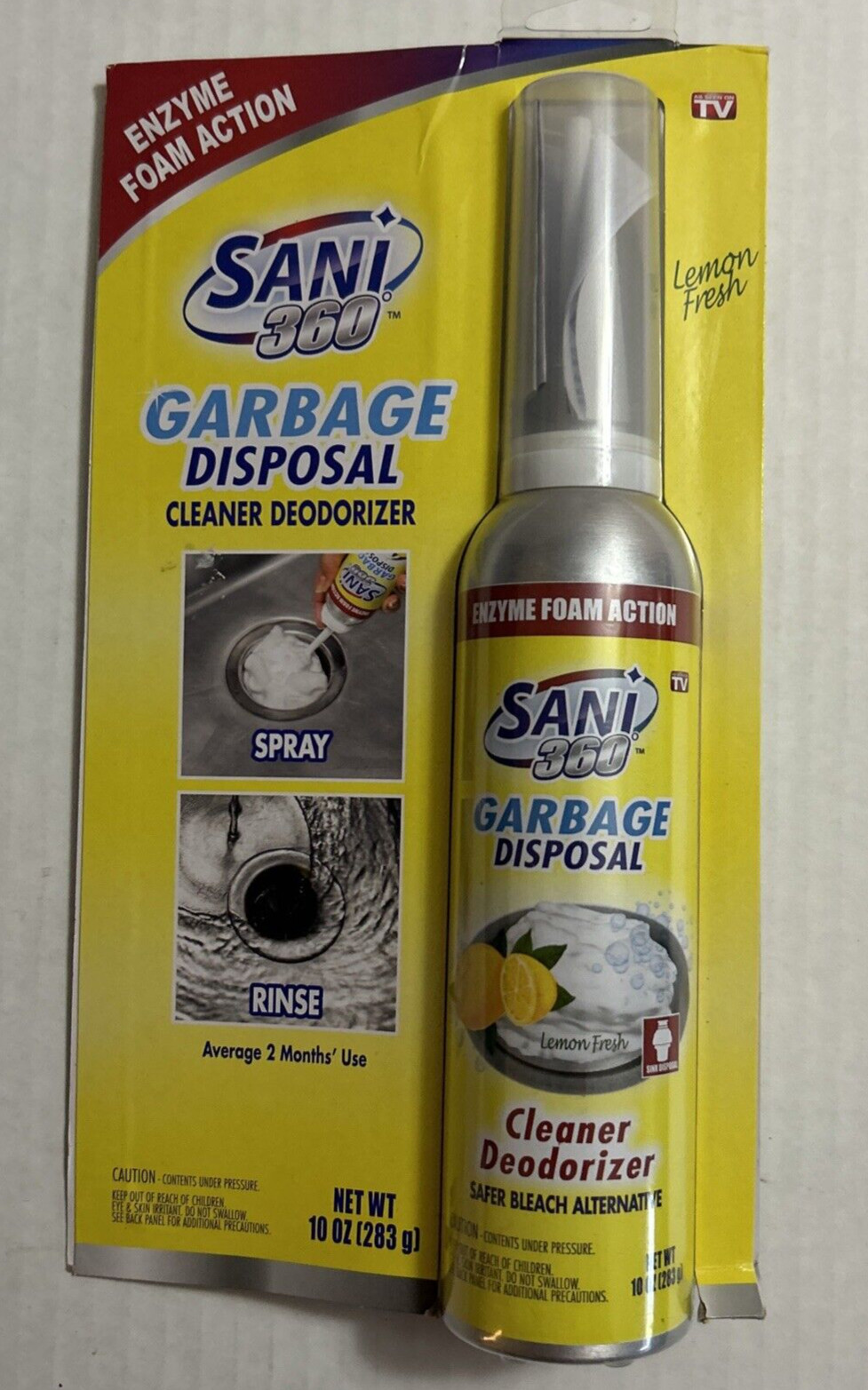 Sani 360 Garbage Disposal Cleaner Deodorizer 10oz | Lemon | As Seen on TV | New gallery
