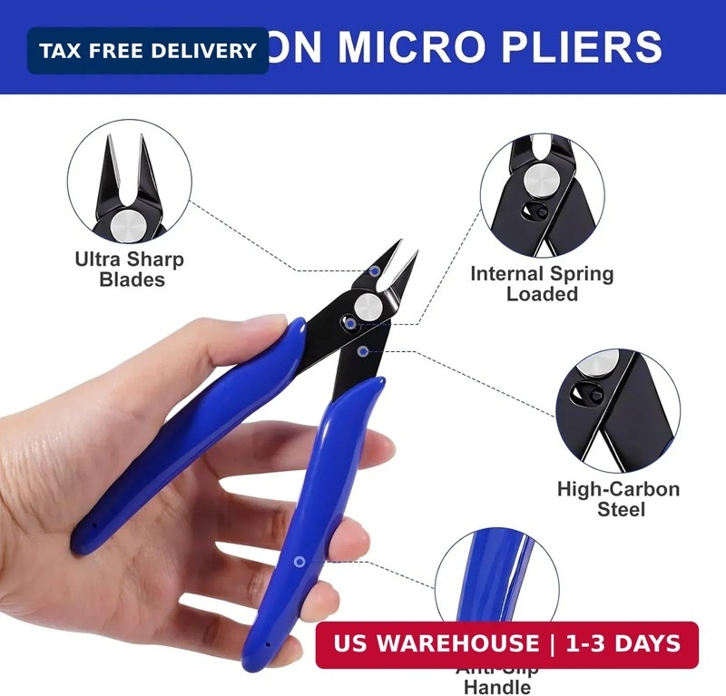 2 Pack Wire Cutters Set, 6"+5" Sharp Flush Cutters, Spring Loaded Side Cutting P gallery