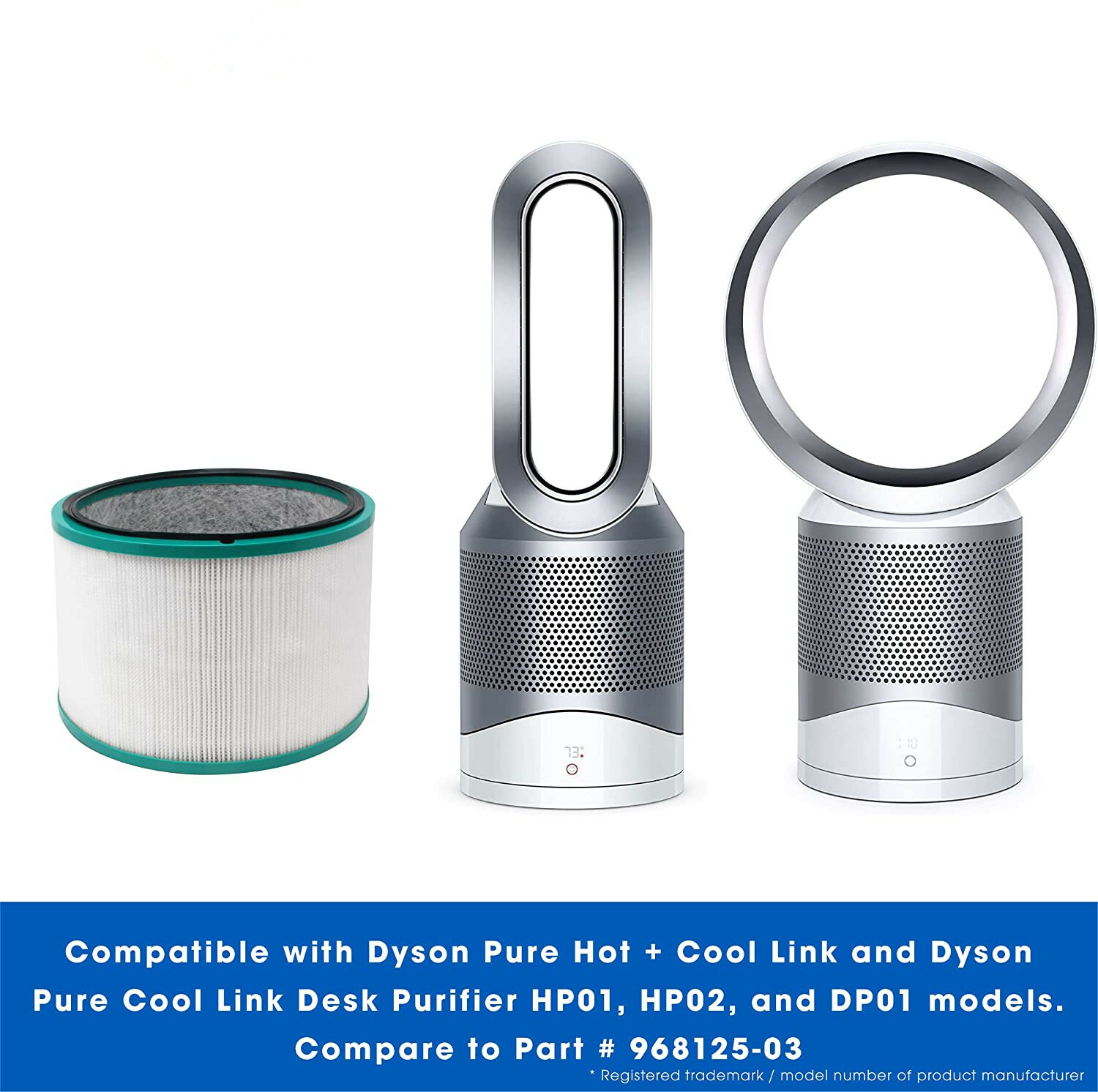 2 Pack HP01 HP02 True HEPA Filter Compatible with Dyson Pure Hot Cool Link gallery