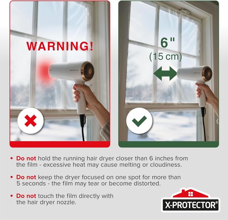 X-Protector Window Insulation for Winter - 42in x 62in (6 Pack), Transparent gallery