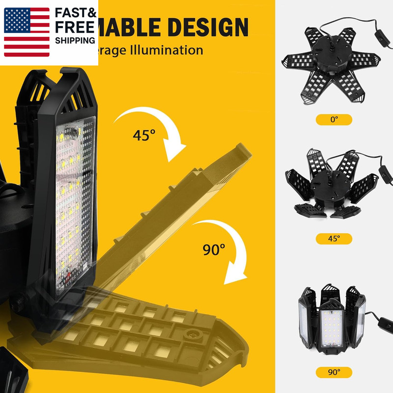 LED Work Light Compatible with Dewalt 20V Battery, 68W 6800LM LED Garage Flo gallery