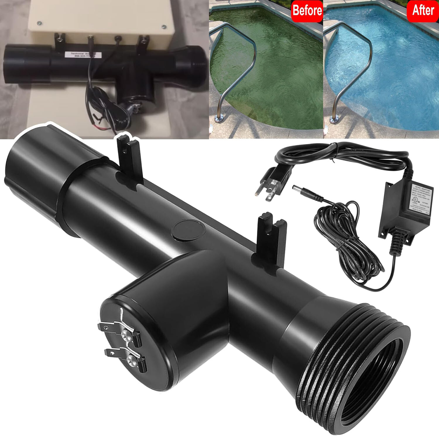 4CH4002R Power Ionizer Pool Replacement Chamber & 460304 Ionizer Transformer kit gallery