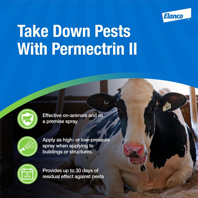 Permectrin II Insecticide for Farm Animals | Insect Killer | 30Day Residual E... gallery