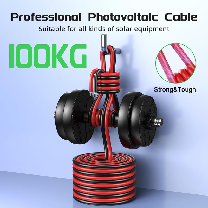 100ft Solar Panel Extension Cable 10AWG 6mm² Tinned Copper PV Cable Solar Wire gallery