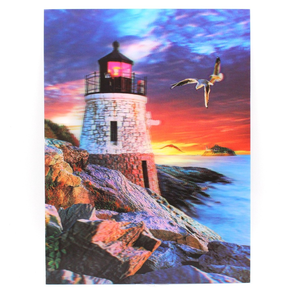 Lighthouse 3D Lenticular Poster At Sunset 12 x 16 Inches Print