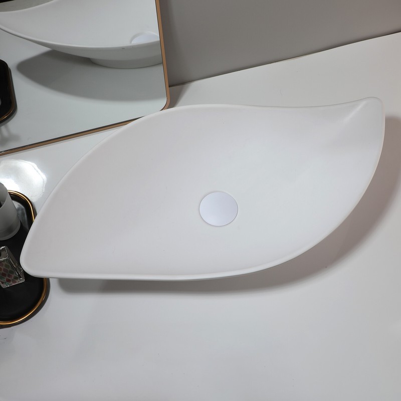 Stone Bathroom Rectangle Vanity Vessel Sink Above Counter Basin & Drain gallery