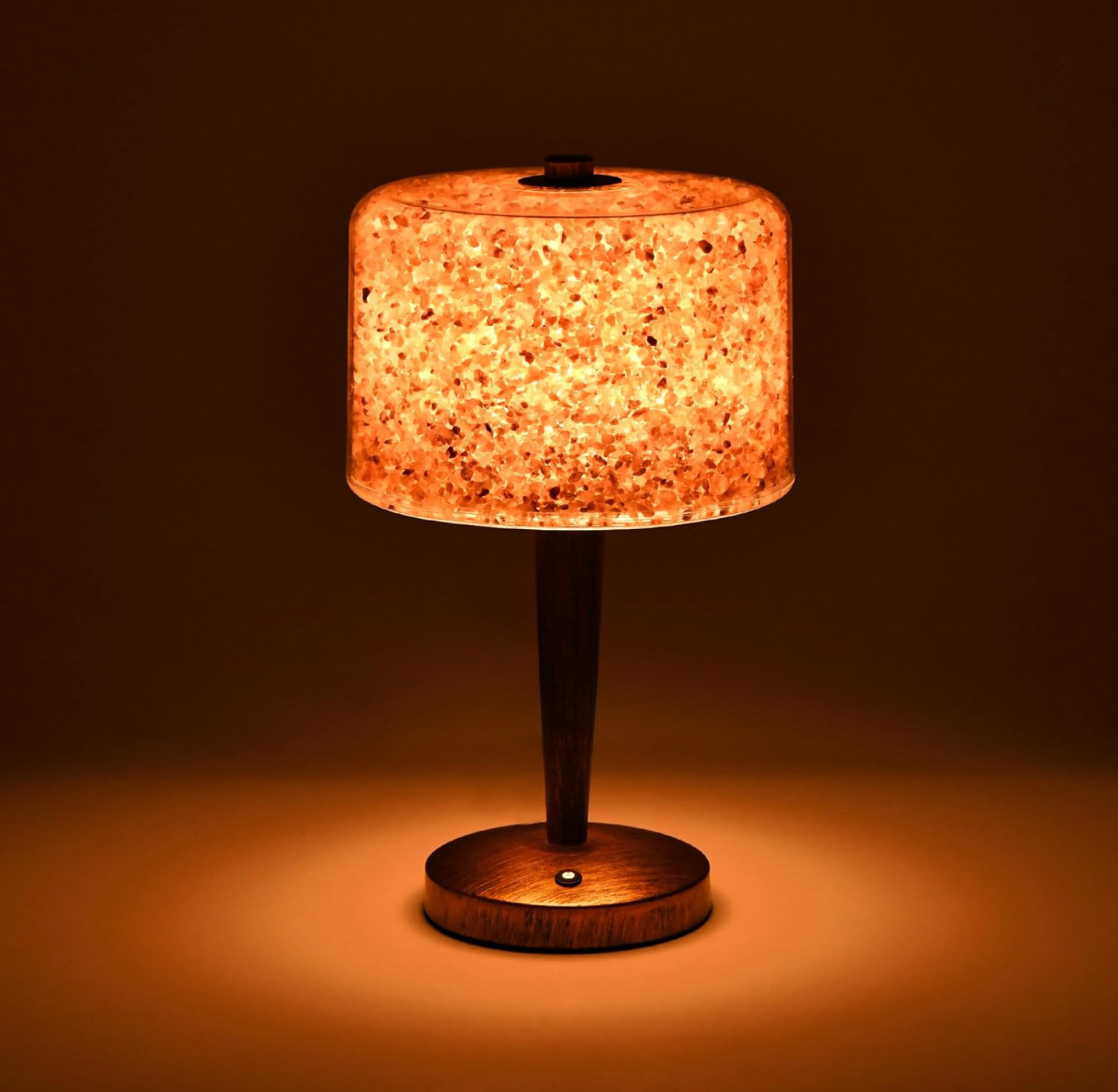 NEW! Natural Himalayan Rock Salt Crystal Desk Table Lamp Unique Clear PC Shade gallery