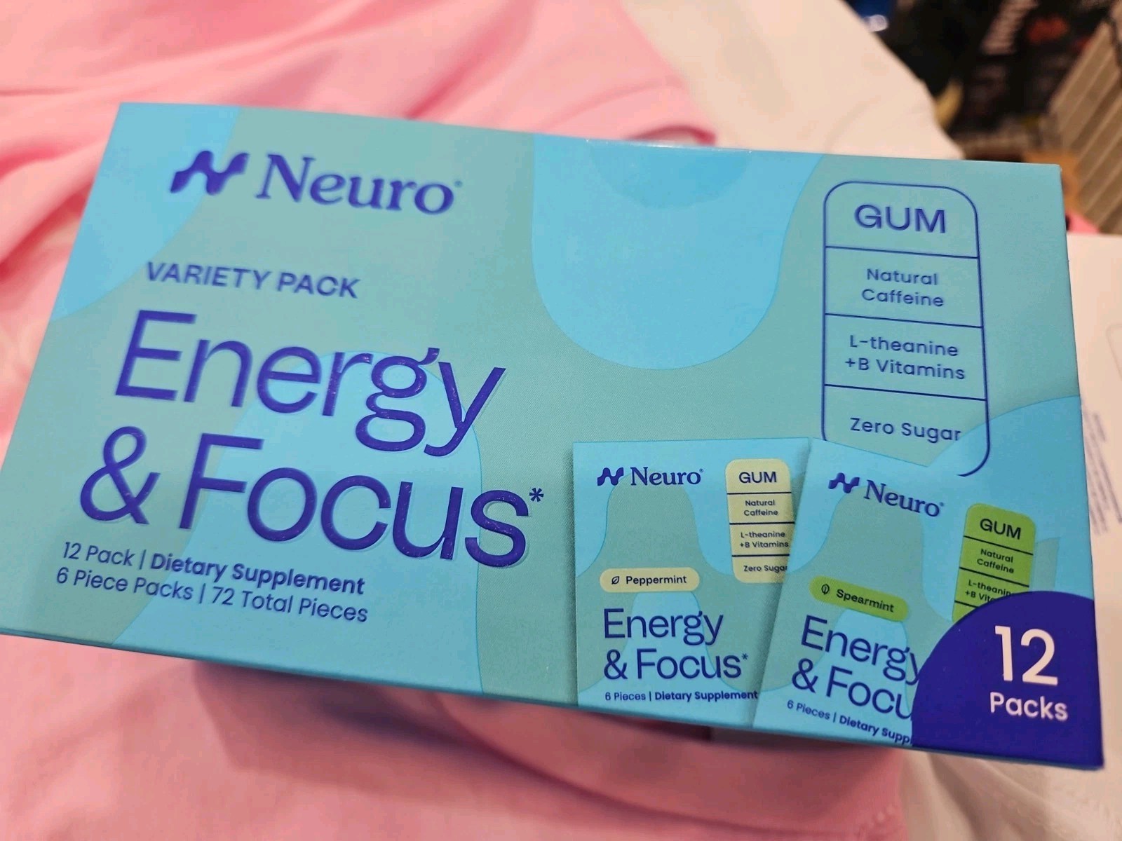Neuro Energy & Focus Gum, Peppermint and Spearmint, 12-packs, 72 Total Pieces gallery