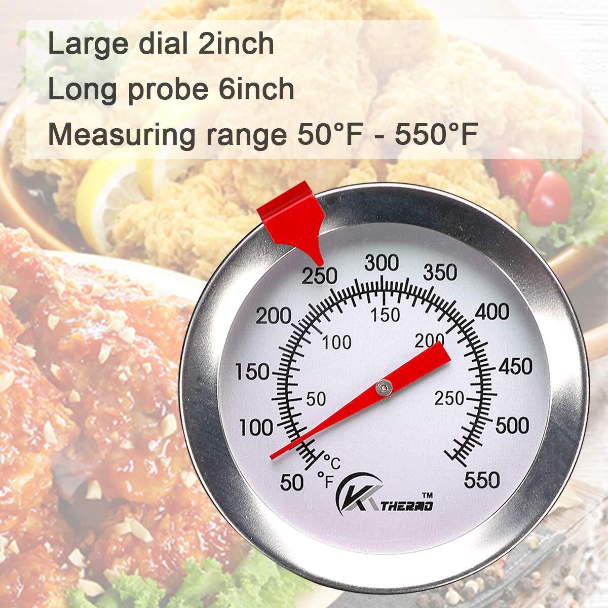 Deep Fry Thermometer With Instant Readdial Thermometer6" Stainless Steel Stem Me gallery