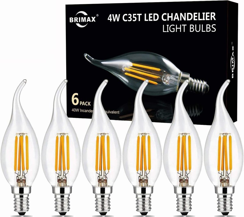 6-24 Pack Dimmable E12 Candle Light Bulbs LED 4W 6W Chandelier Candelabra Bulb gallery