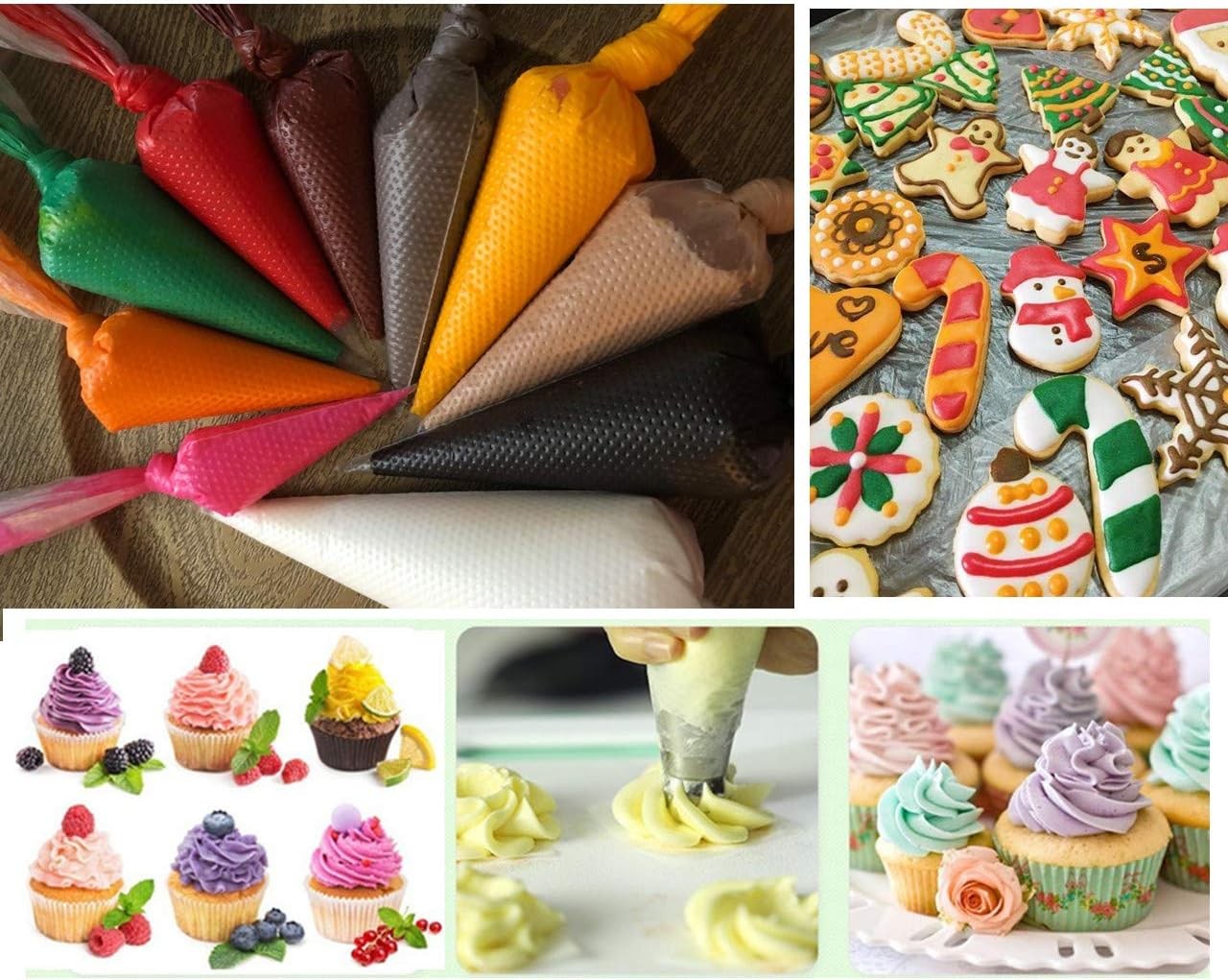 Thickened 100pcs/set Disposable Pastry Bag Icing Piping 12 Inch, Transparent gallery