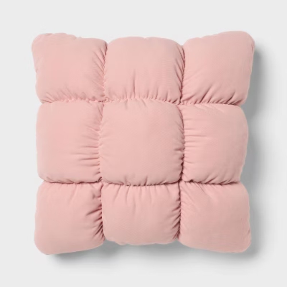 RE Dec Square Throw Pillow Pink 16in L x 16in W gallery
