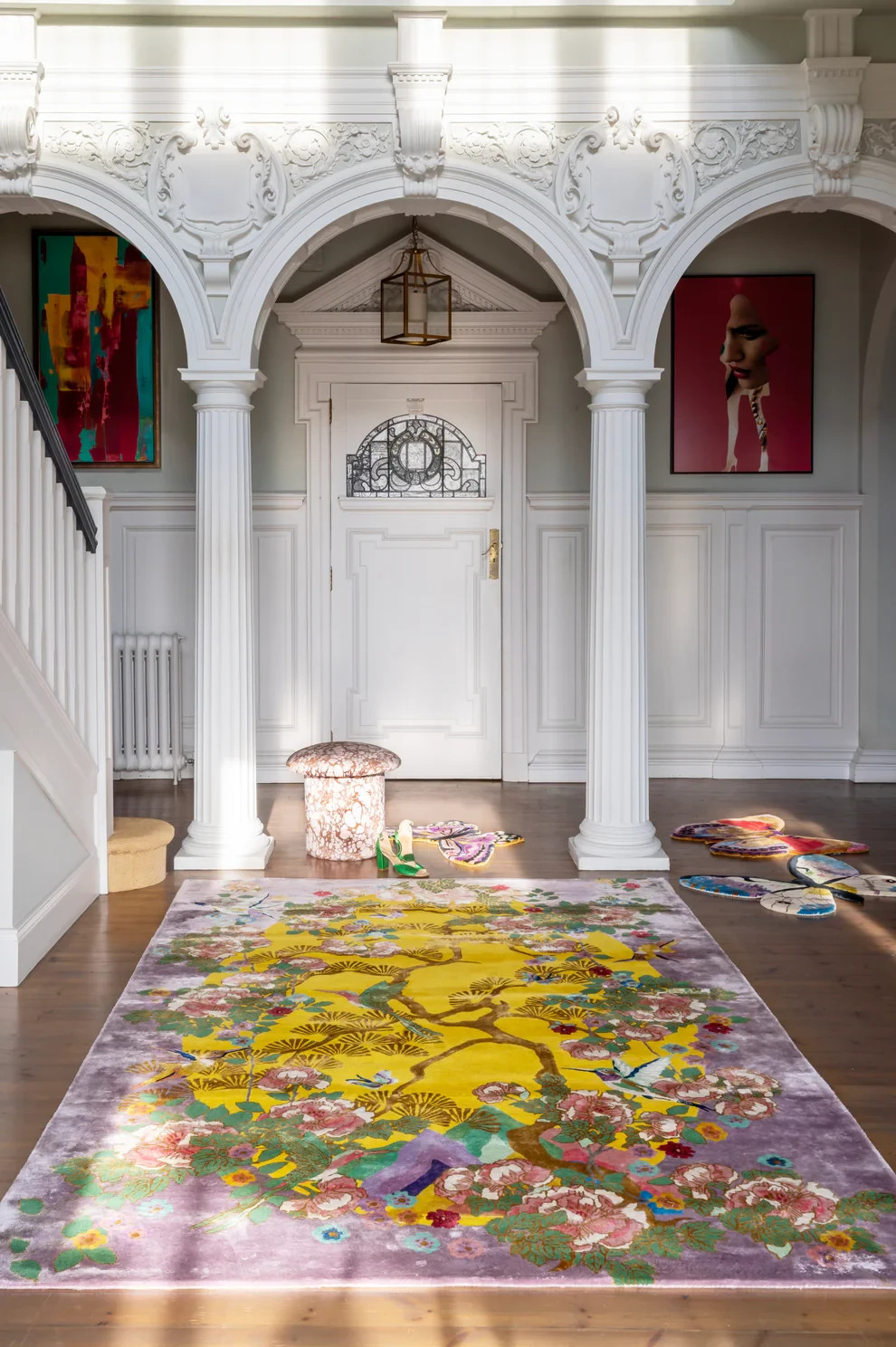 Wendy Morrison Mount Orient Violet Hand-Tufted Rug Chinoiserie Wool Designer gallery