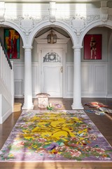 Wendy Morrison Mount Orient Violet Hand-Tufted Rug Chinoiserie Wool Designer